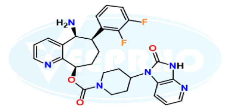 (5S,6R,9R)-5-amino-6-(2,3-difluorophenyl)-6,7,8,9-tetrahydro-5H-cyclohepta(b)pyridine 9-yl 4-(2-oxo-2,3-dihydro-1H-imidazo(4,5-b)pyridin-1-yl)piperidine-1-carboxylate