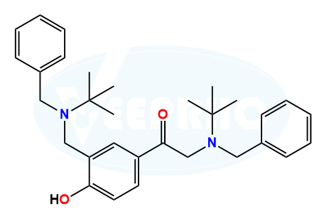 2-(Benzyl(tert-butyl)amino)-1-(3-((benzyl(tert-butyl)amino)methyl)-4-hydroxyphenyl)ethan-1-one 2-(Benzyl(tert-butyl)amino)-1-(3-((benzyl(tert-butyl)amino)methyl)-4-hydroxyphenyl)ethan-1-one